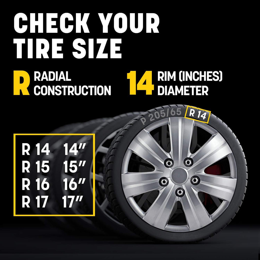 Matte Silver 7-Spoke 14 Inch Wheel Covers Set of 4 L716482