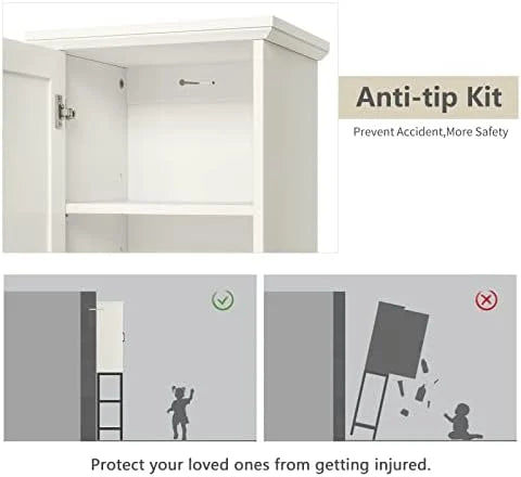Linen Cabinet with Basket and 5 Shelves B6804