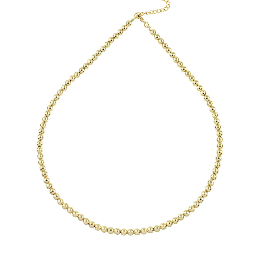 5mm Gold Plated Bead Chain Necklace F527