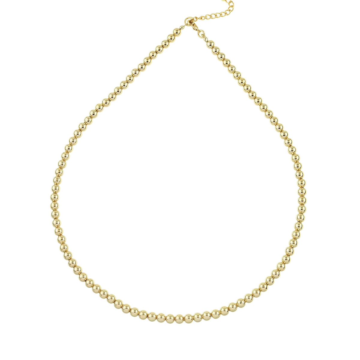 5mm Gold Plated Bead Chain Necklace F527