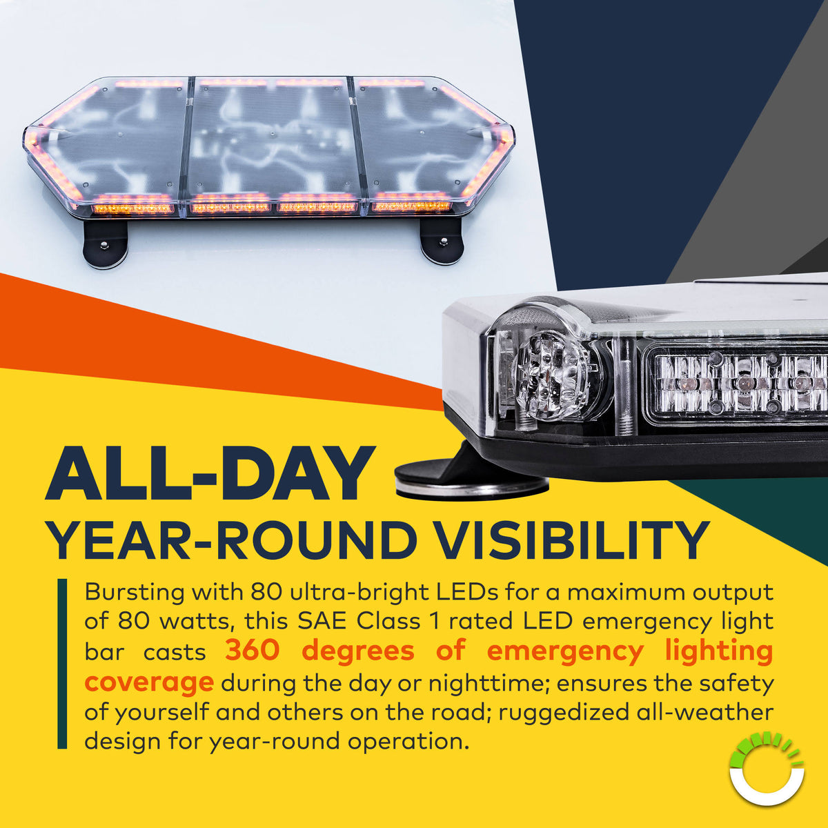 Green 80W LED Emergency Strobe Light Bar S911
