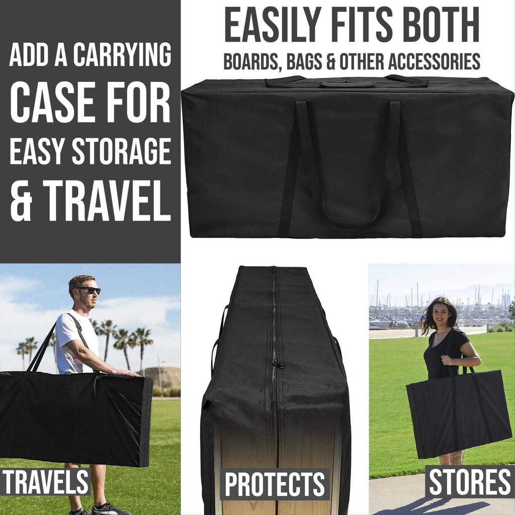 Black and Gold Cornhole Board Set with Carrying Case H750181