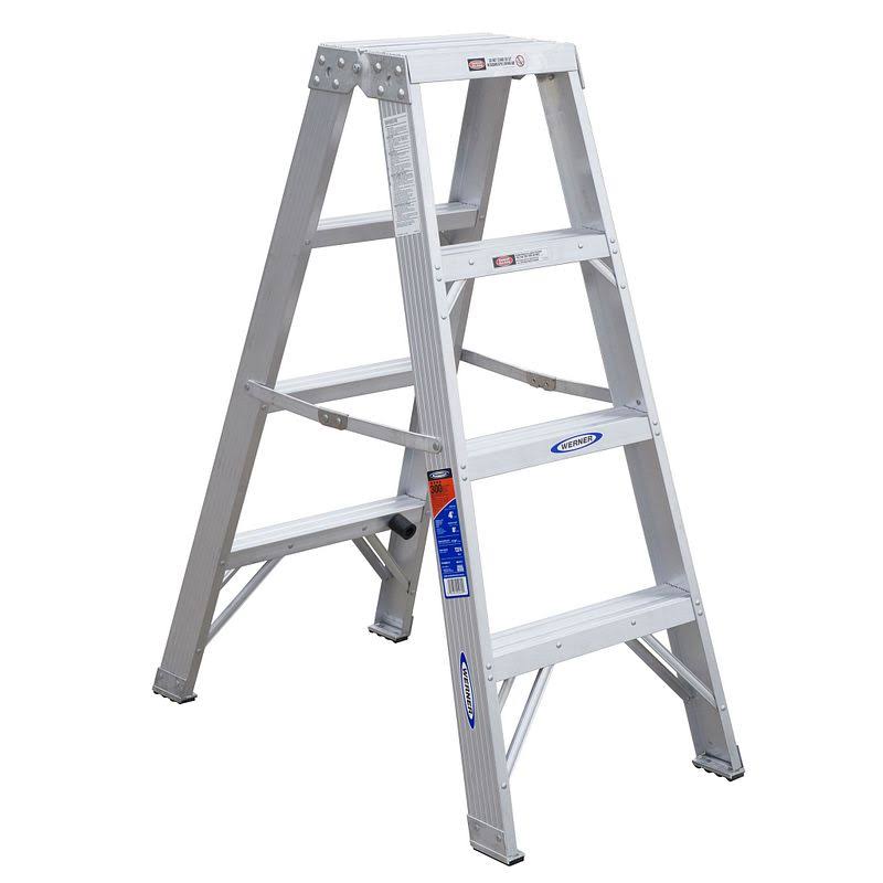 4 ft Aluminum 300 lb Capacity Twin Stepladder Y72419