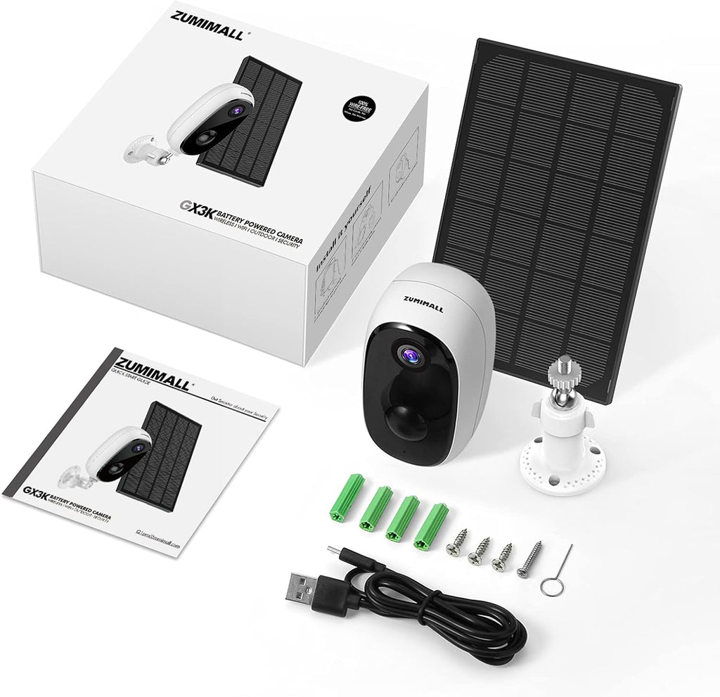 Solar Powered Outdoor Security Cameras Wireless, 1080P, Night Vision, 2-Way Talk, Motion Detection, Waterproof H7125