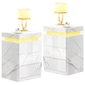 Set of 2 3 Drawer LED Nightstand T4106