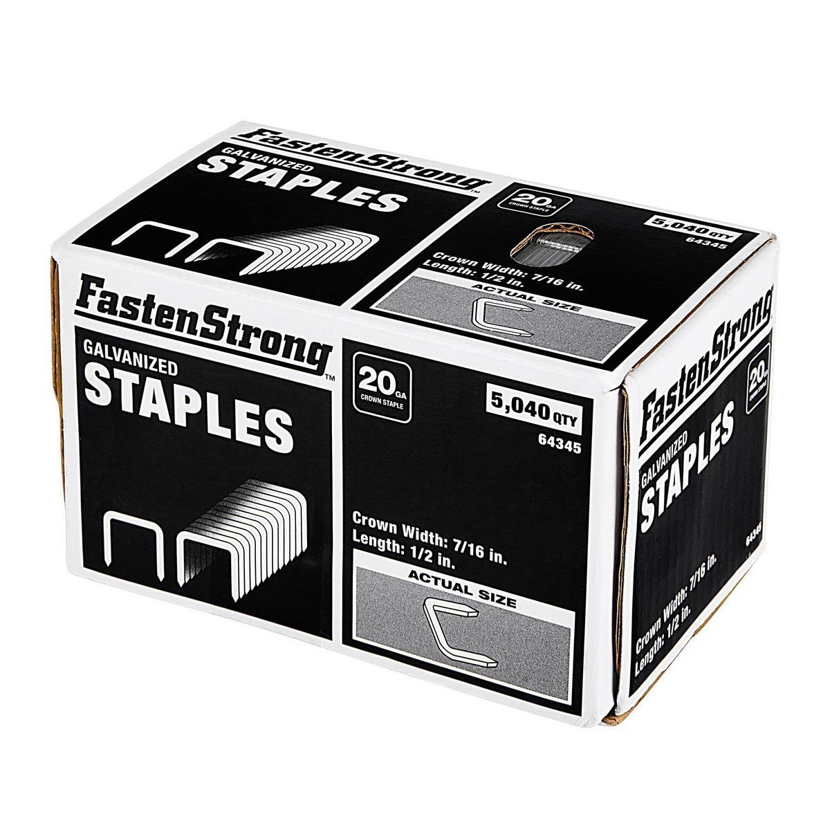 1/2 in. x 7/16 in. 20 GA Galvanized Staples, 5040 Piece N613