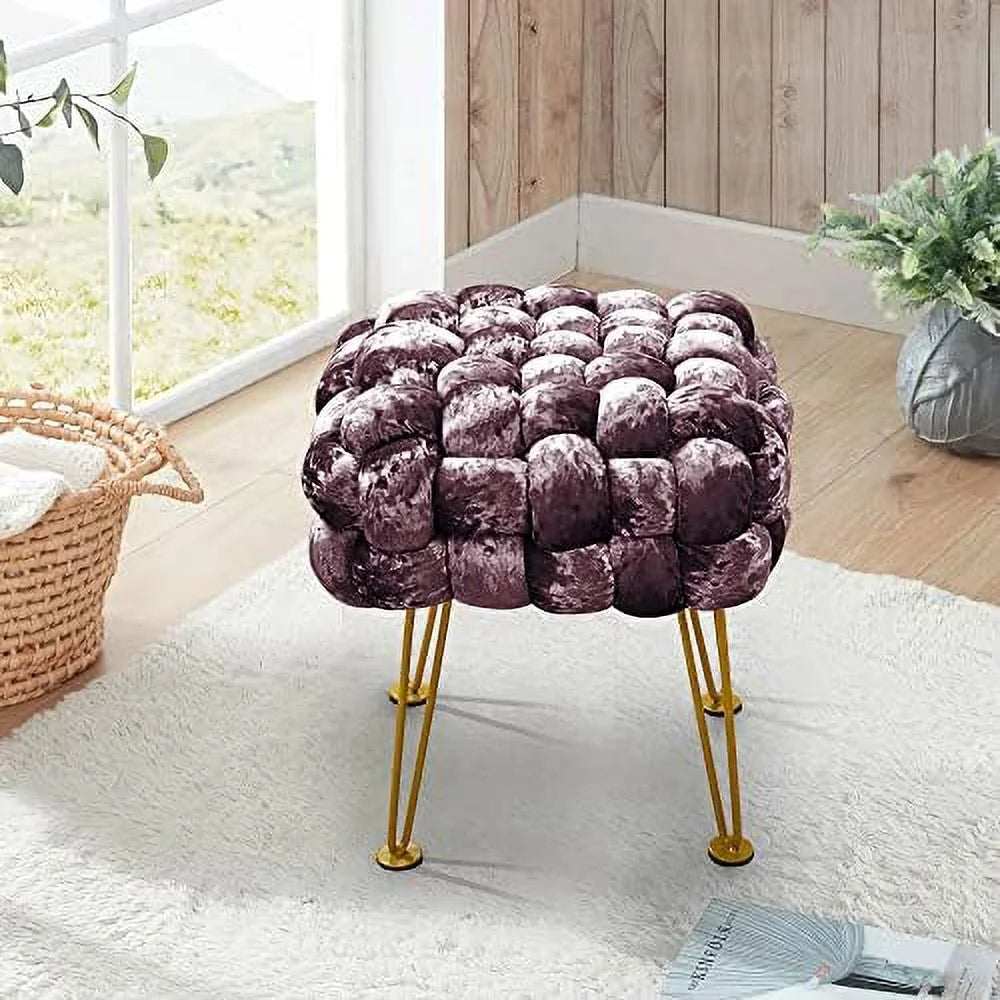 Black Soft Upholstered Ottoman Bench 16"x16"x16" E568488