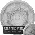 19 inch x 1 1/2 inch Hand-Painted White Crackle Ceiling Medallion V185387