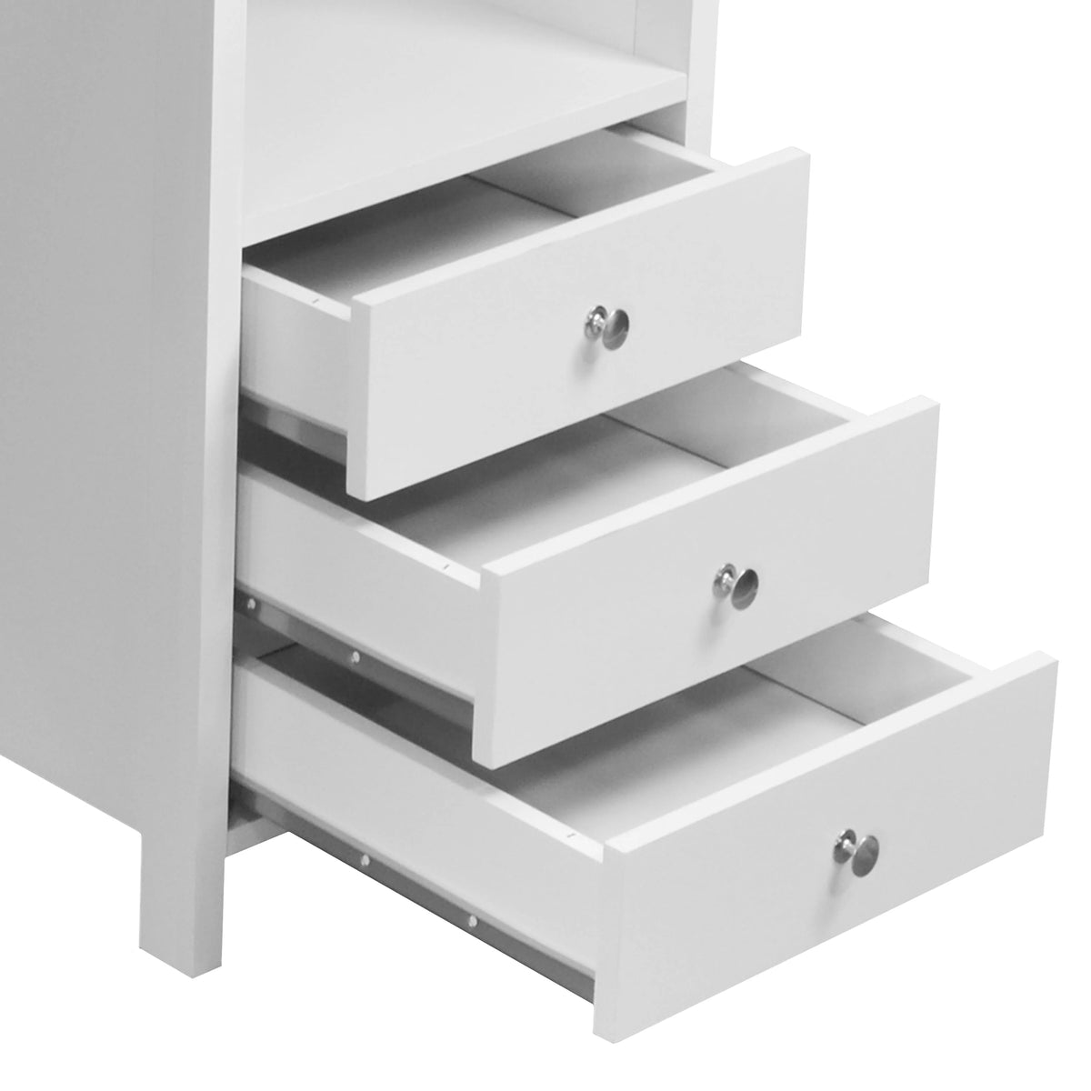 Contemporary Desk with 3 Storage Drawers, White Q3500