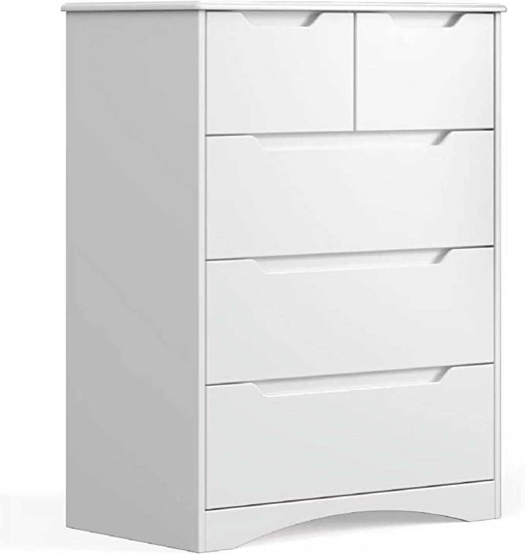 White 5 Drawer Wood Dresser Y32827
