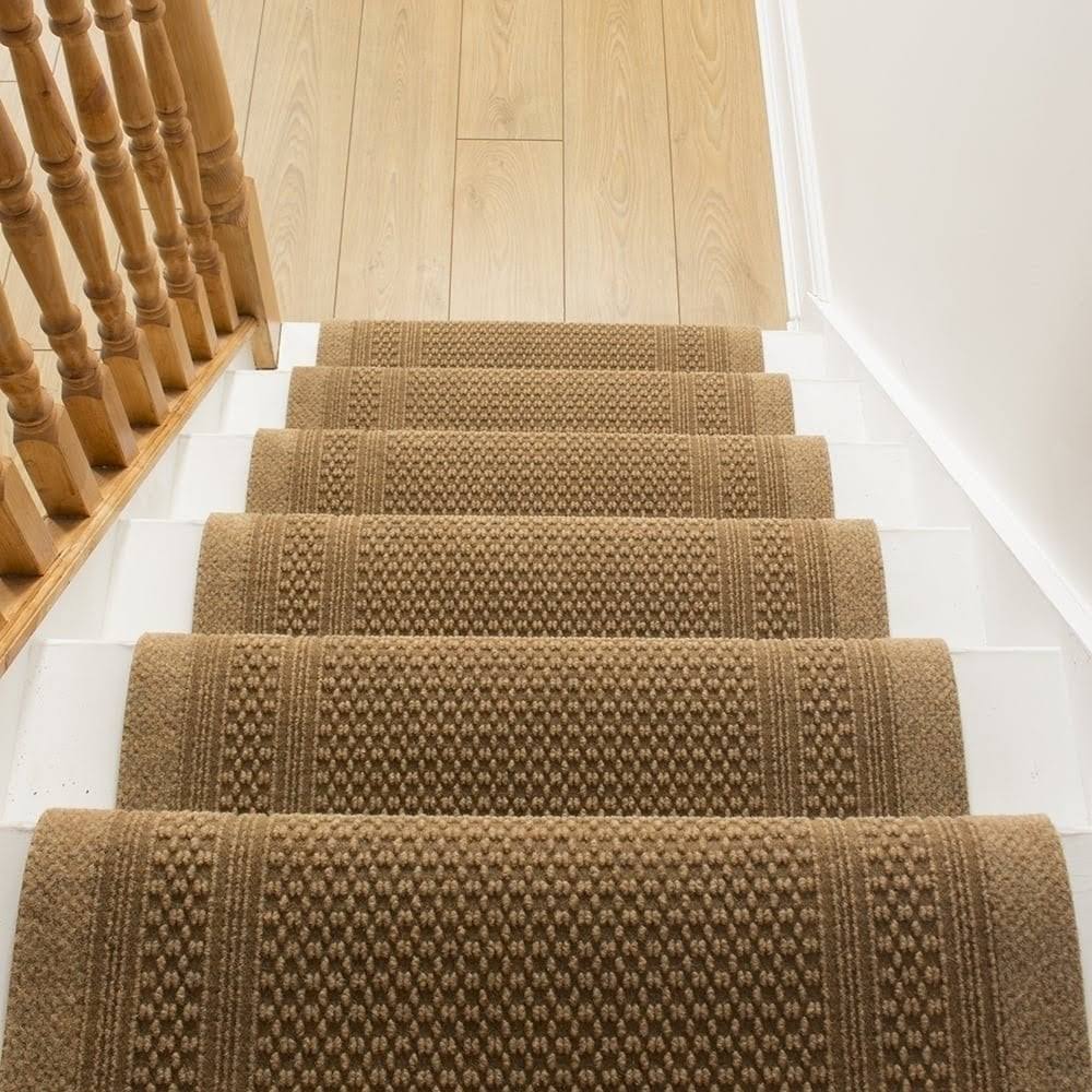 Aztec Beige Stair Carpet Runner, 31 foot H1071