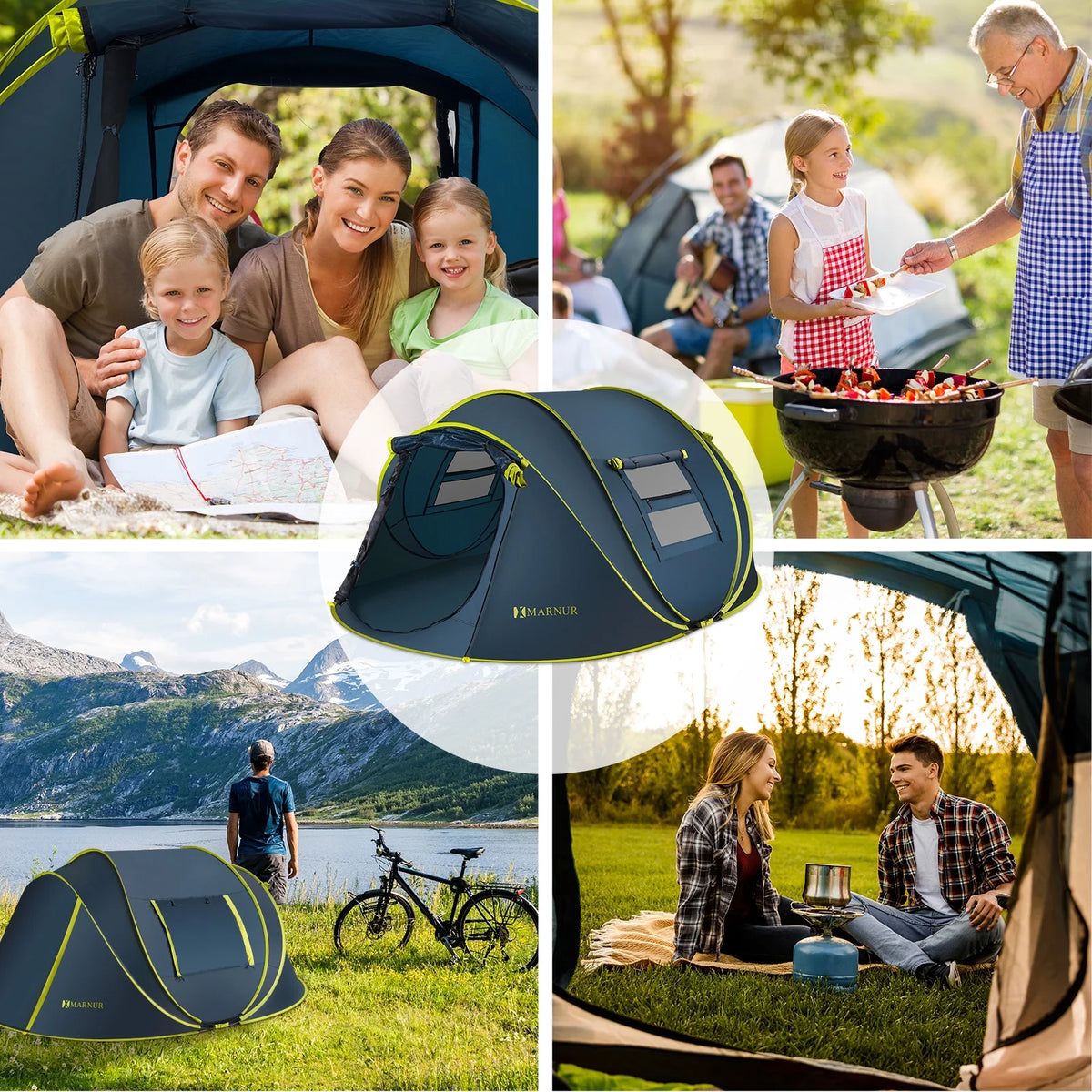 4-Person Waterproof Pop Up Camp Tent K13724