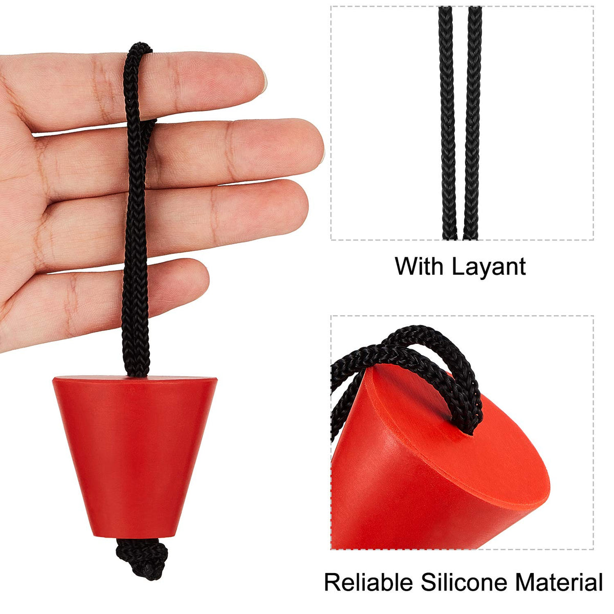 8 Pieces Silicone Kayak Scupper Plug Kit with Lanyard K321444