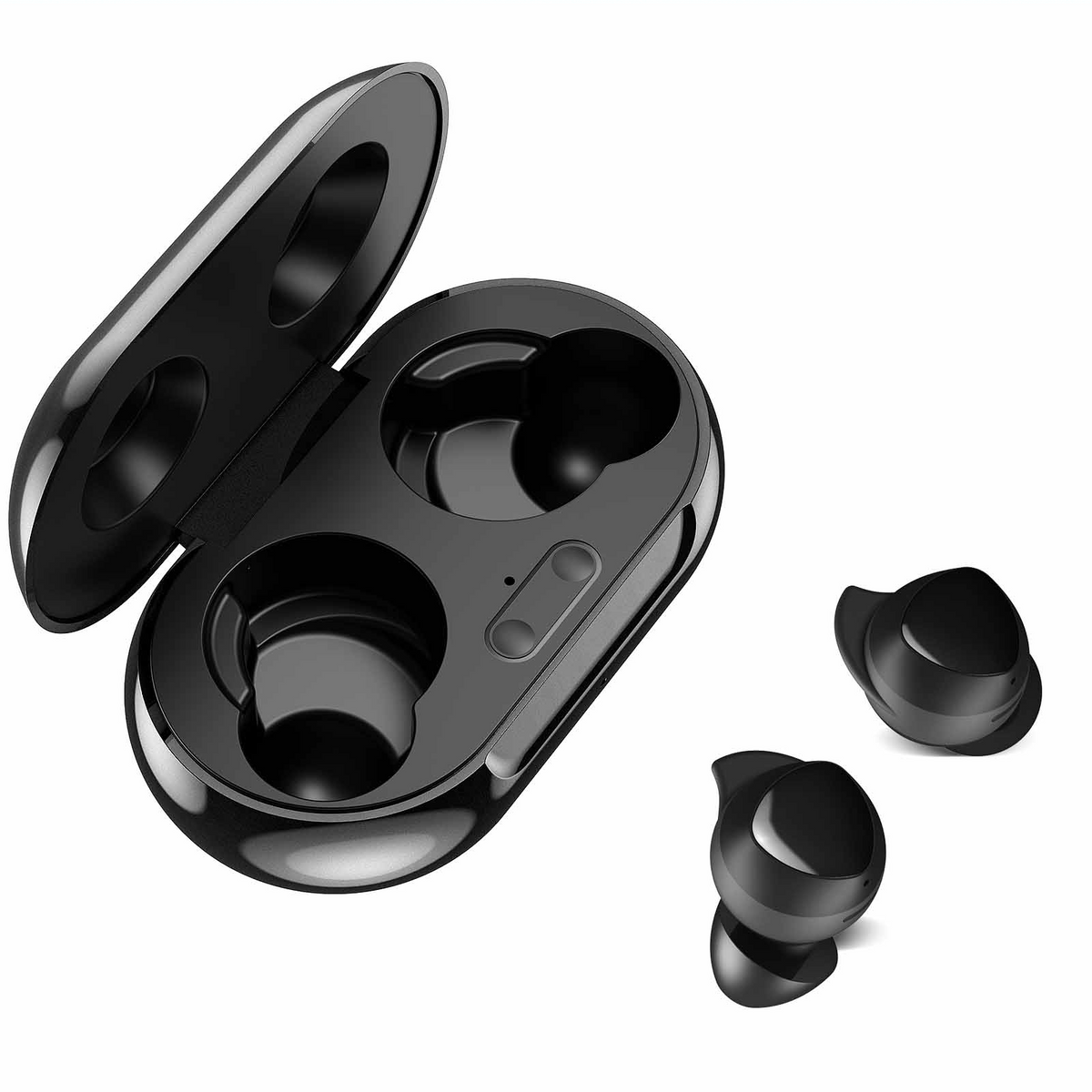 Black True Wireless Earbuds with Active Noise Cancelling Charging Case B5795