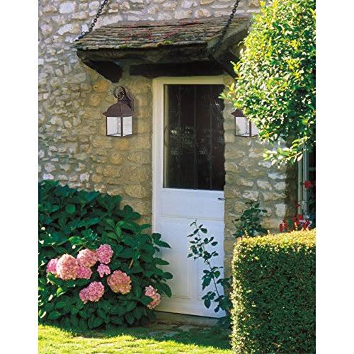One-Light Exterior Wall Lantern Textured Rust Patina Cast Aluminum I54028