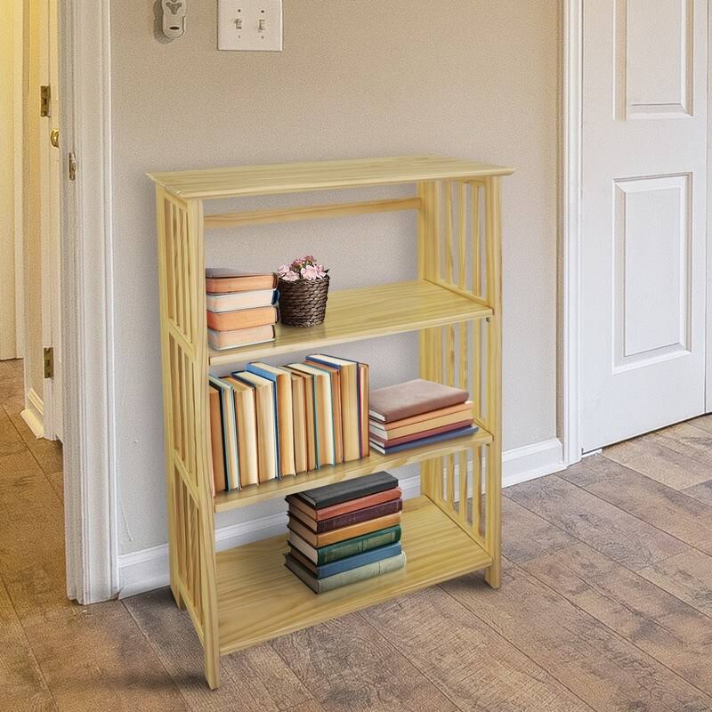 Natural 4-Shelf Folding Bookcase X888