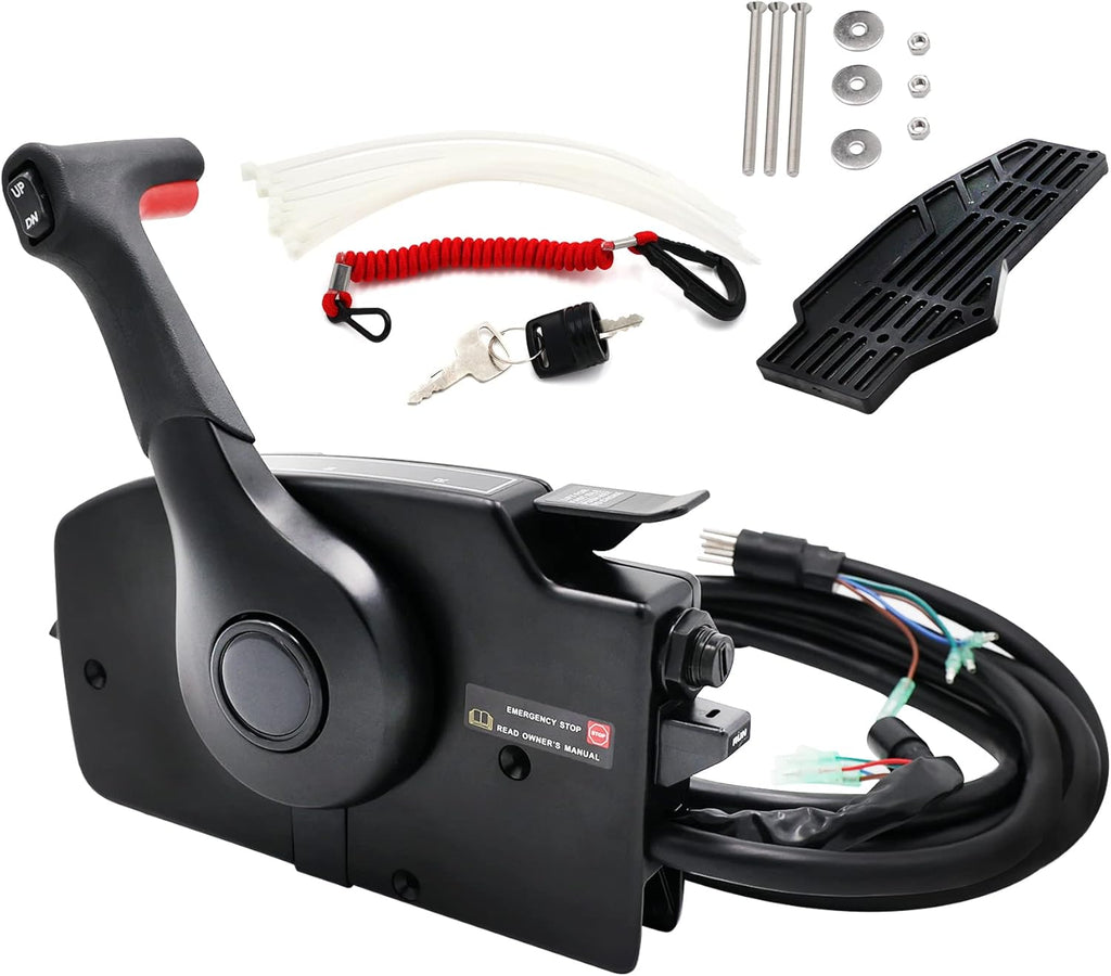 Outboard Remote Control Box with Side Mount, 8Pin Cable, Emergency Lanyard Y27100