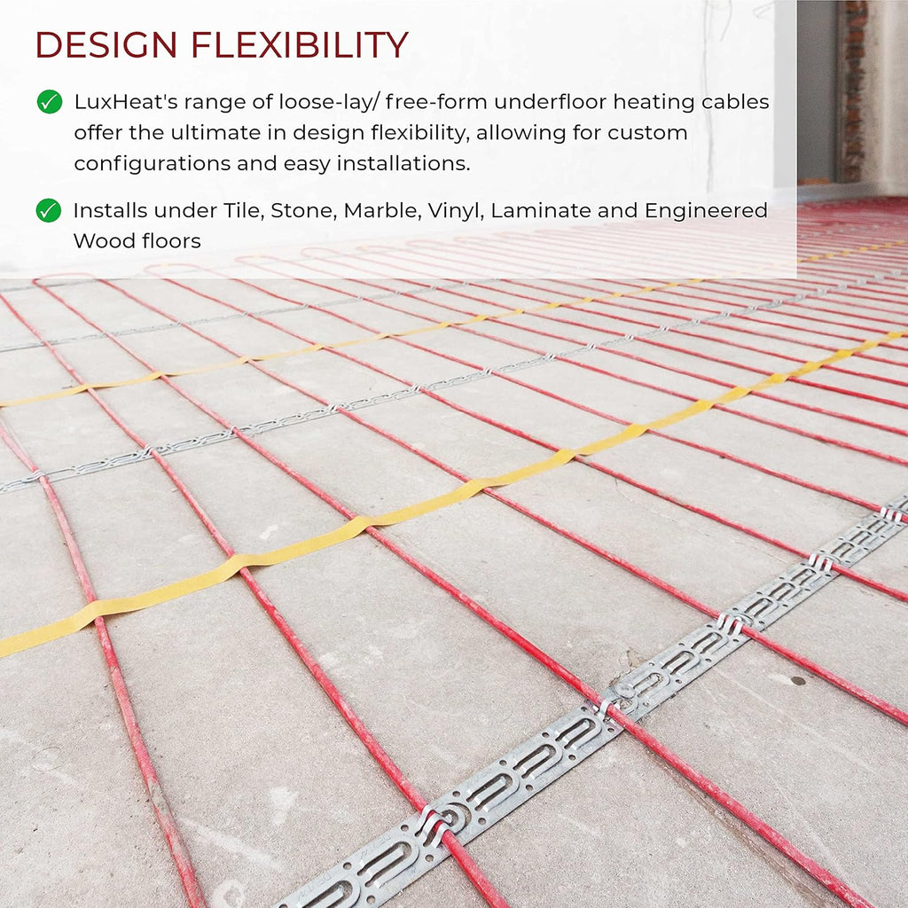 Electric Radiant Floor Heating Cable Set with Programmable Thermostat O17075