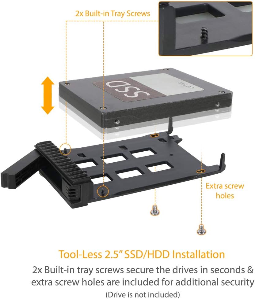 2 x 2.5 SAS/SATA HDD/SSD Mobile Rack + Slim Optical Drive Slot for 5.25 Bay S390