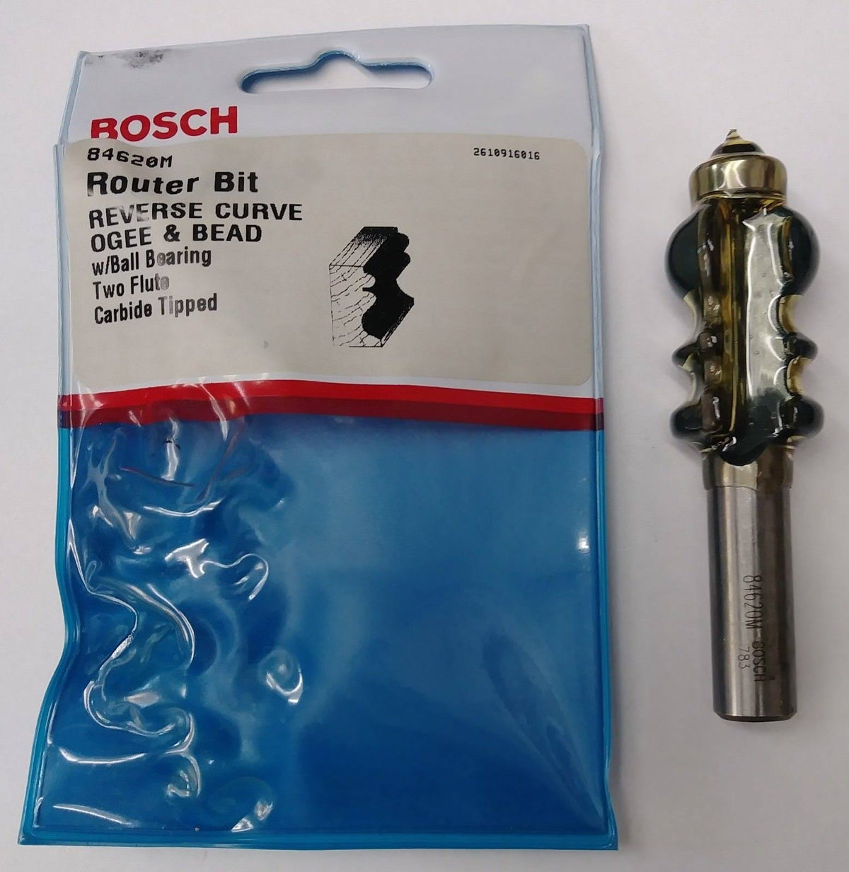 7/8 In. x 1-1/2 In. Carbide Tipped Reverse Curve Ogee & Bead Bit D23355