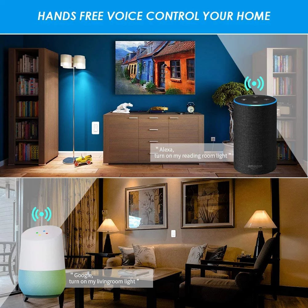 Smart Light Switch WiFi Wall Wireless 2x 1-gang Switch + 2x WIFI Receiver O21445