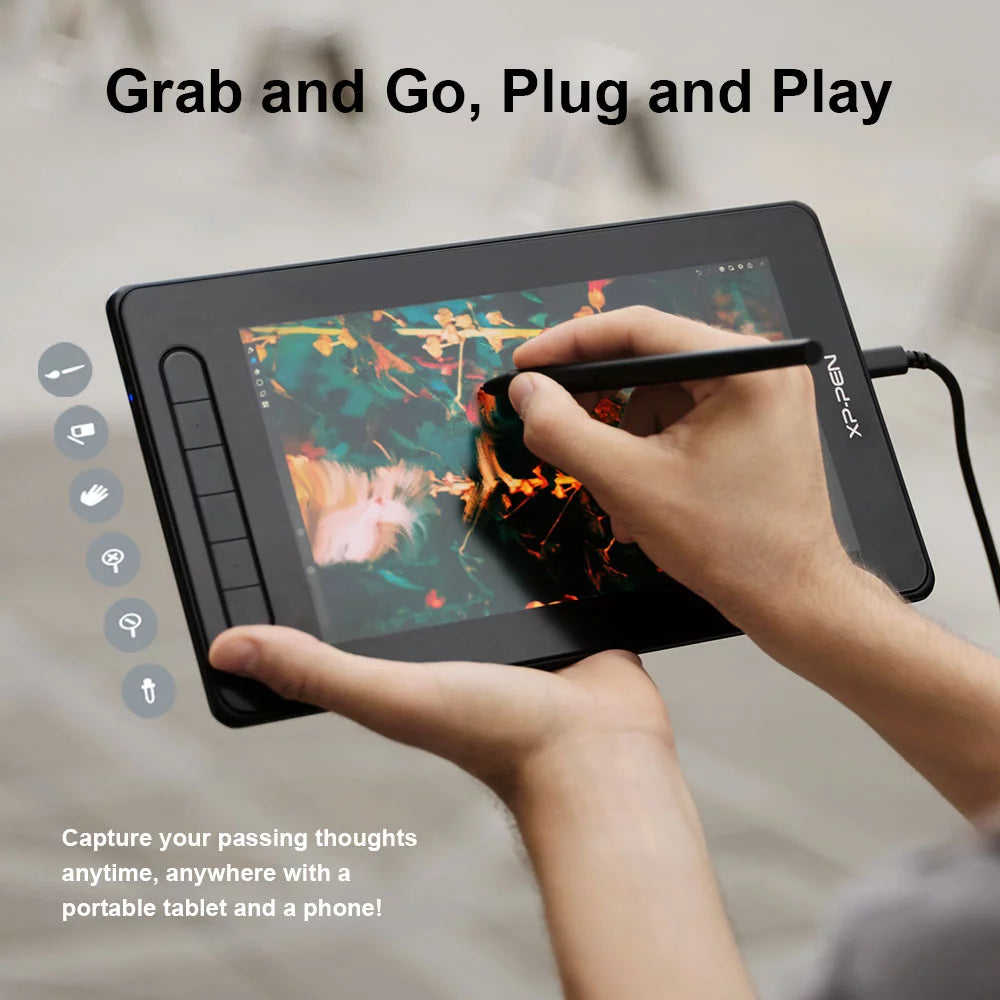 Blue Graphics Tablet with Screen Drawing Tablet K59307
