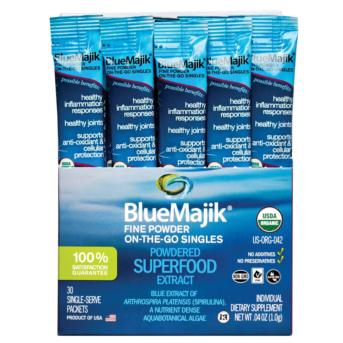 Blue Majik On-The-Go-Singles, 30 Count, 1 Gram Q90358