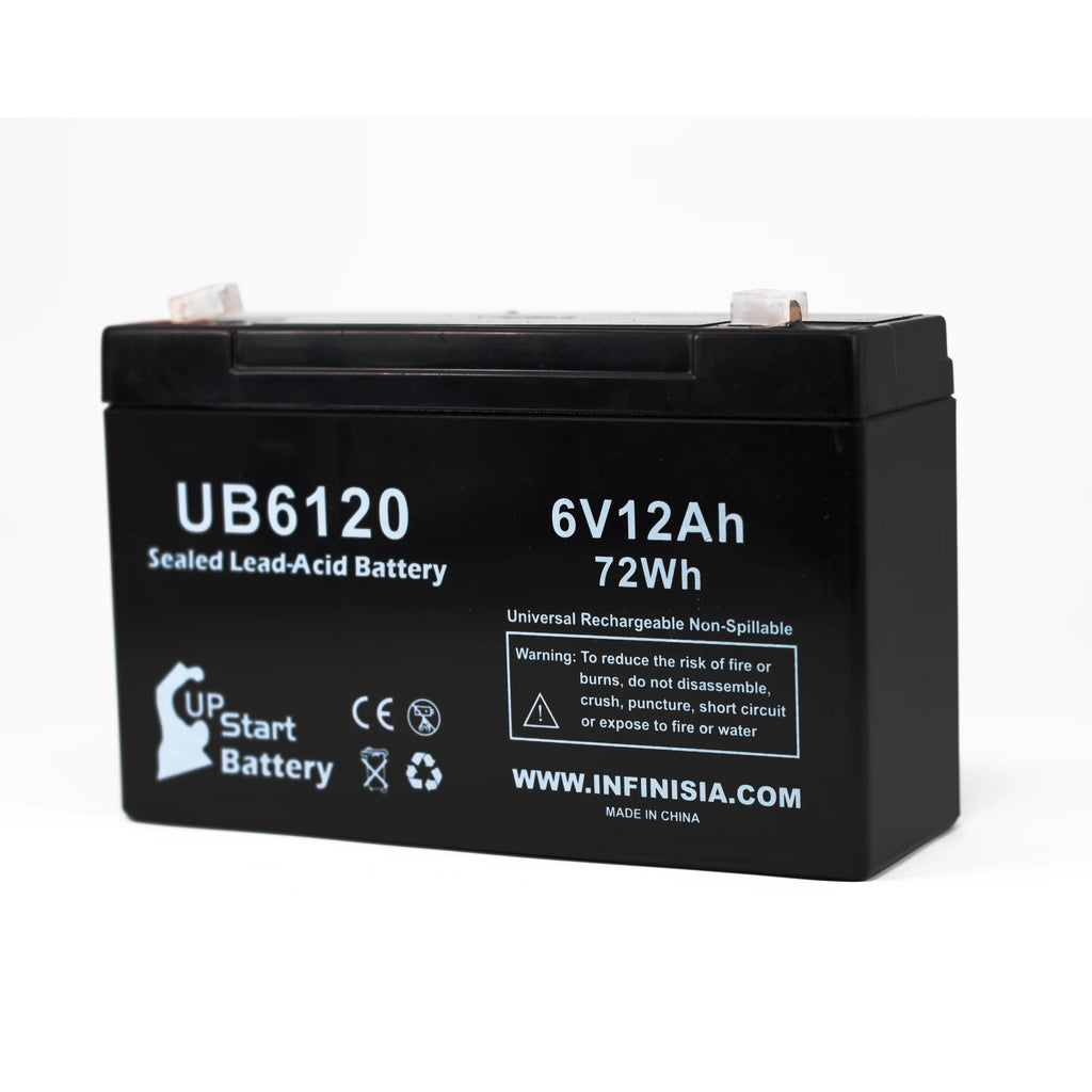 6V 12Ah Sealed Lead Acid Battery with F1 to F2 Terminal Adapters I5369