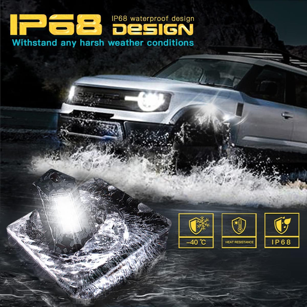 White LED Rock Lights 16PCS Waterproof U653921