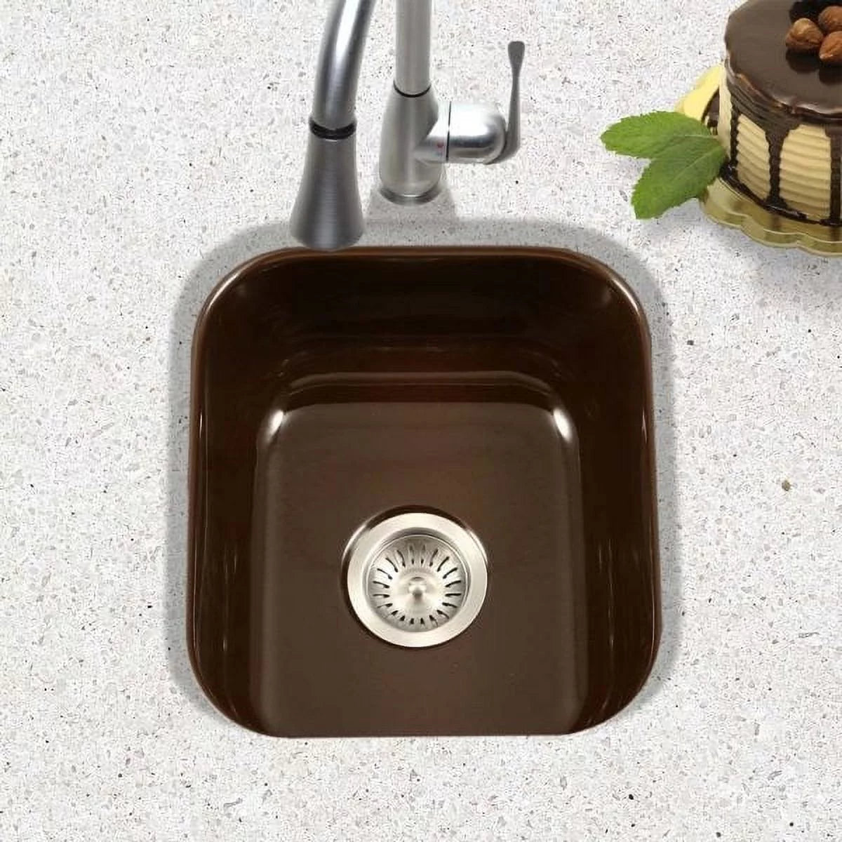 15-5/8" x 17-5/16" Porcelain Enamel Steel Undermount Bar/Prep Sink T154957