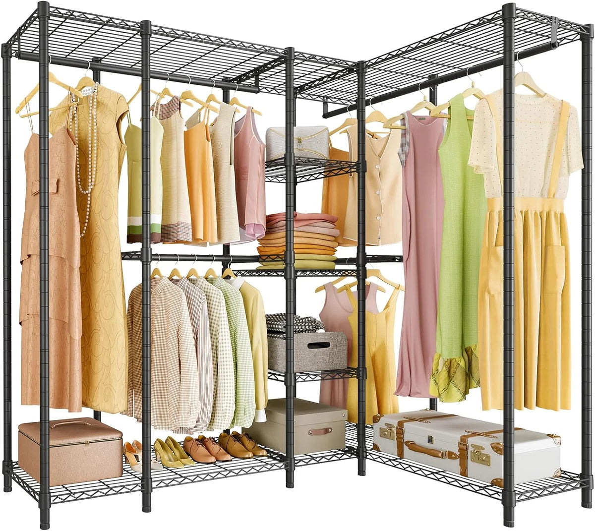 Black Freestanding Metal Clothes Rack N45426
