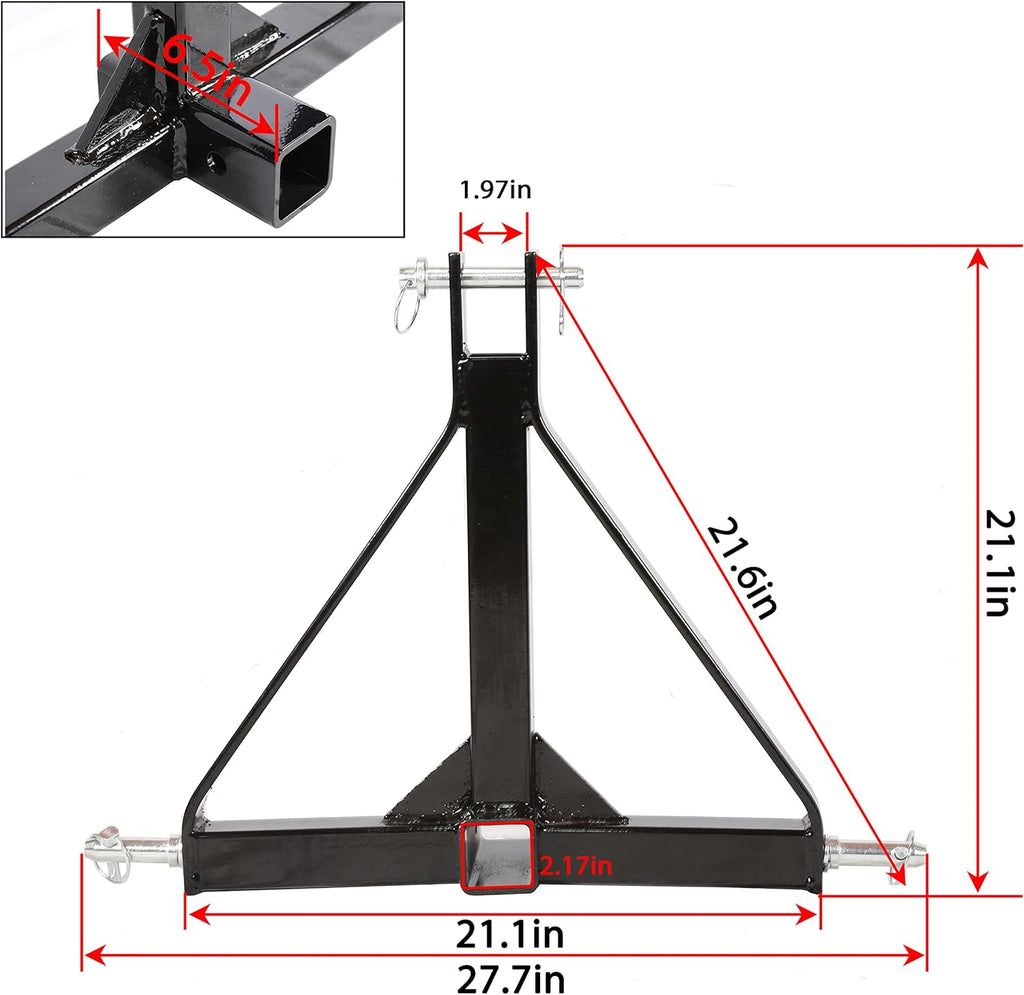 Standard 3 Point 2 inch Trailer Hitch Receiver Adapter P4733