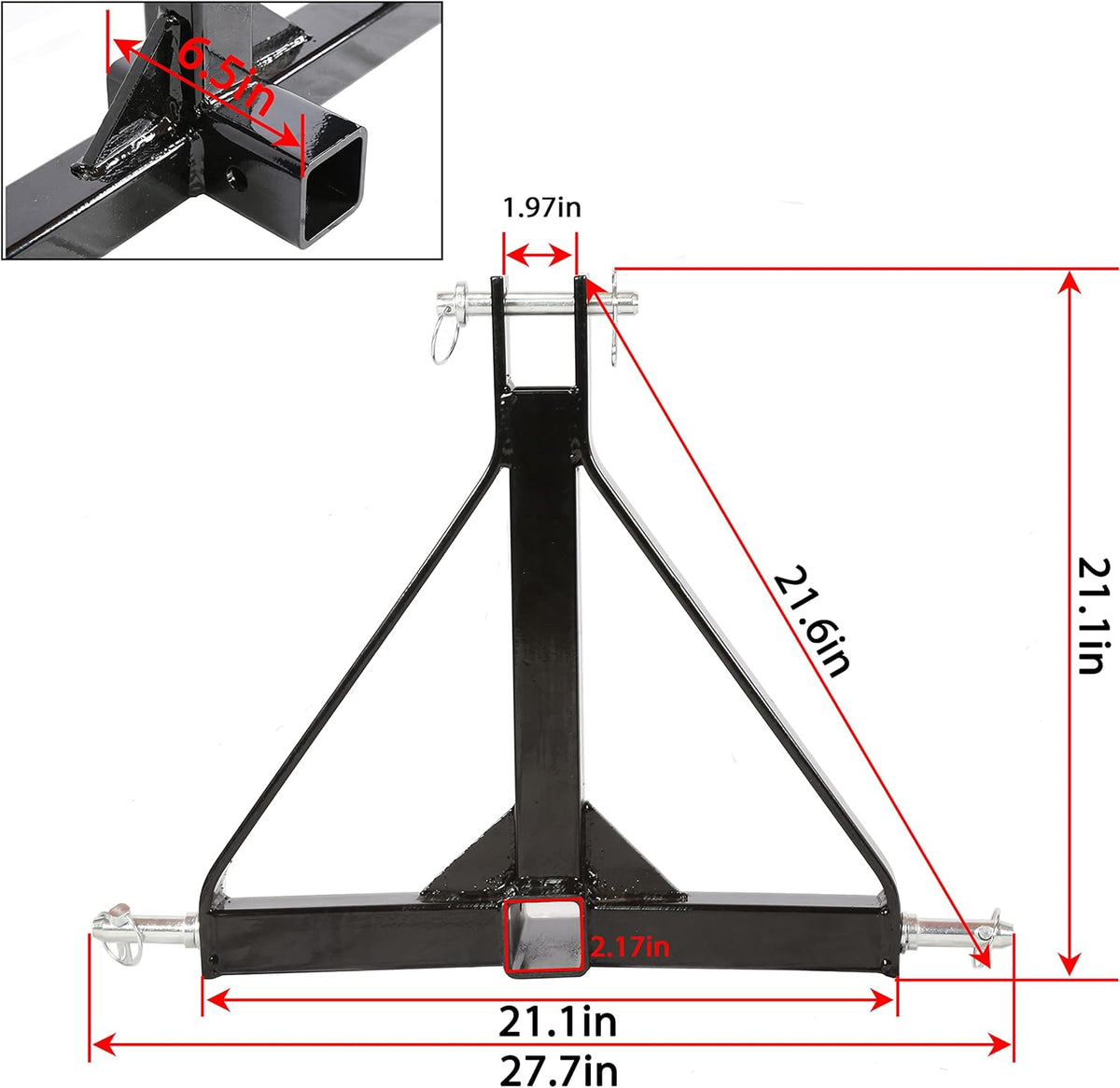 Standard 3 Point 2 inch Trailer Hitch Receiver Adapter P4733