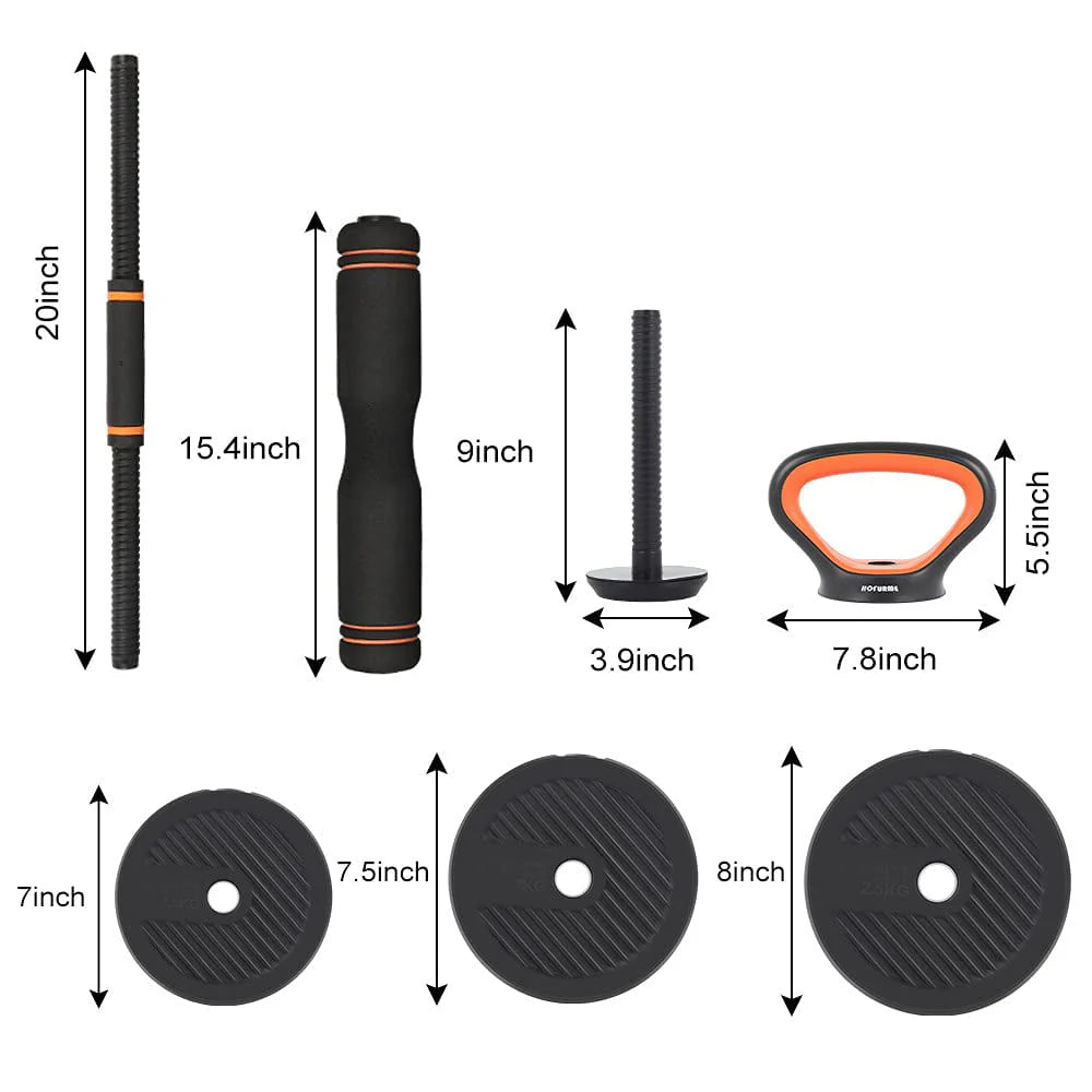 Adjustable Dumbbell Barbell Kettlebell Set K6647