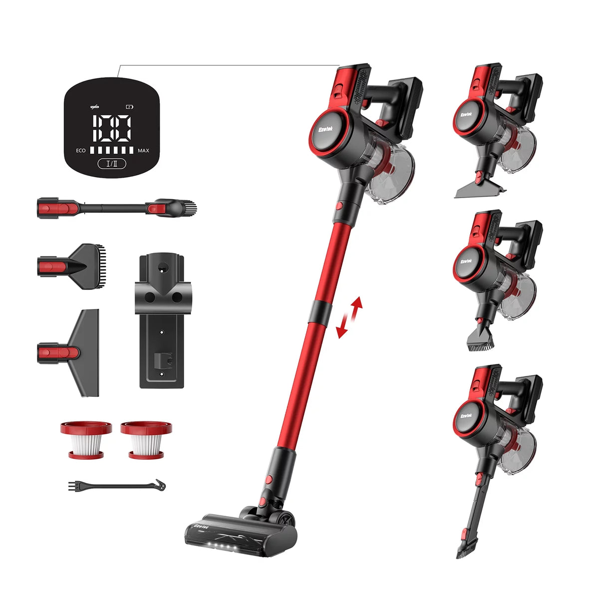 5 in 1 Cordless Stick Vacuum Cleaner with LED Display E6721