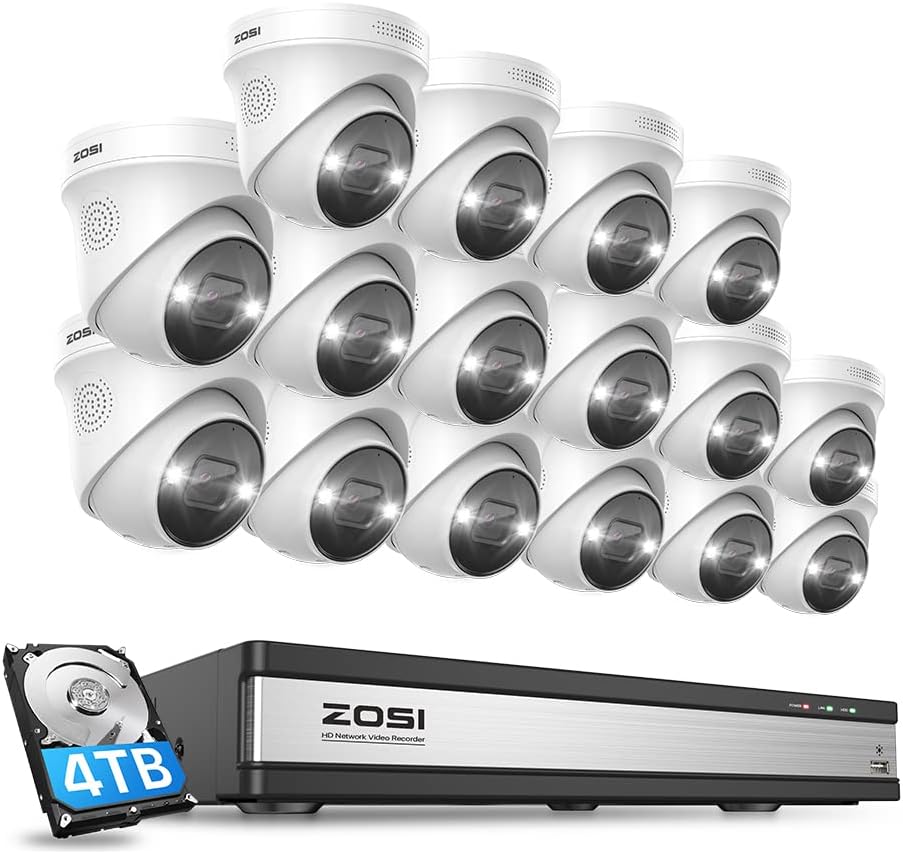8CH 5MP PoE Security Camera System with 2TB HDD and 8pcs Wired Indoor Outdoor Cameras with 80ft Night Vision Q505447
