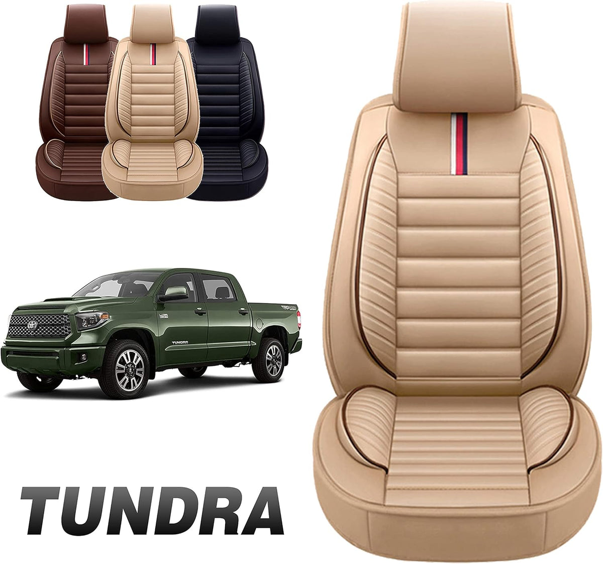 Gray Faux Leather Custom Fit Seat Cover for Tundra Pick-up Truck N700