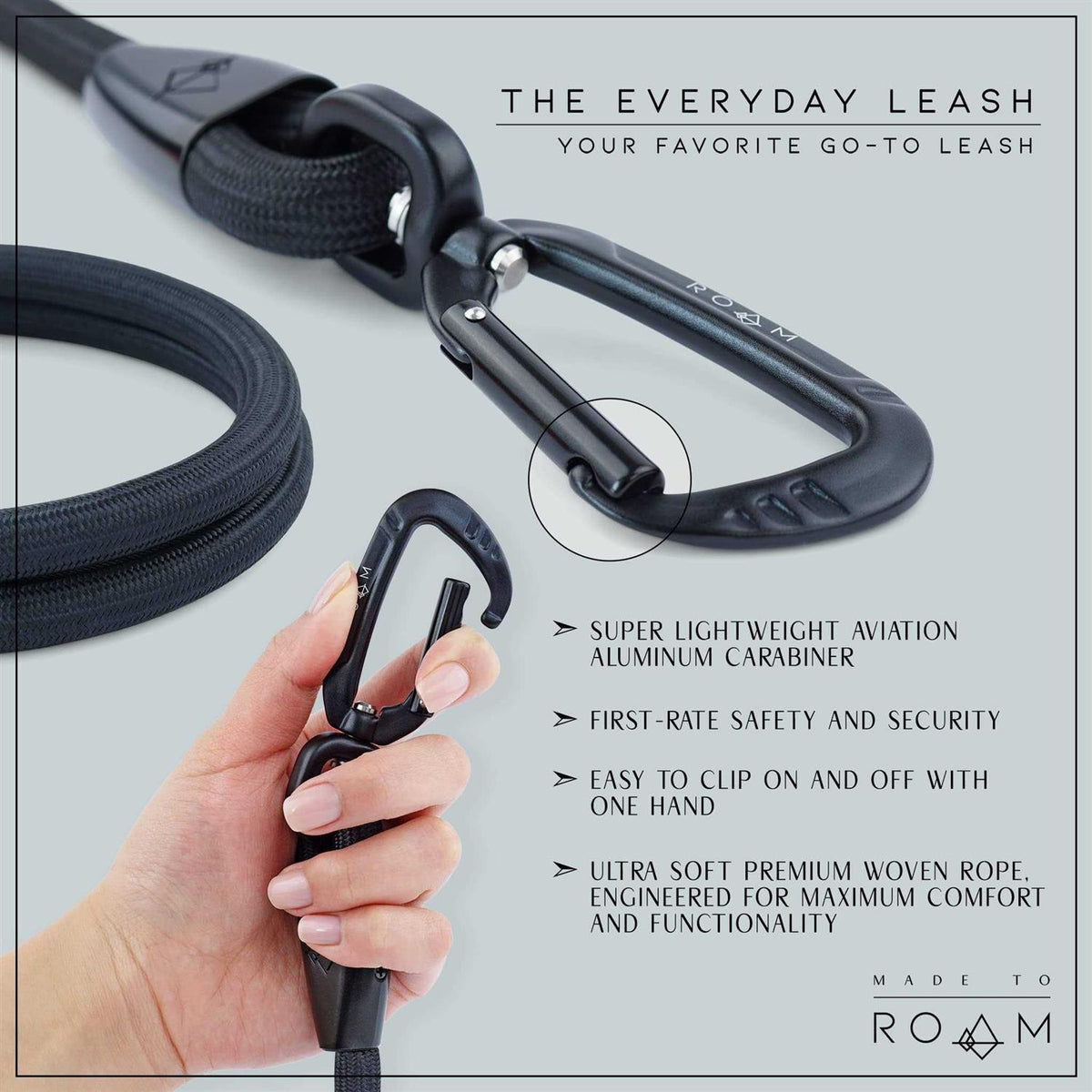 Ultra Soft Dog Leash with Carabiner P492556