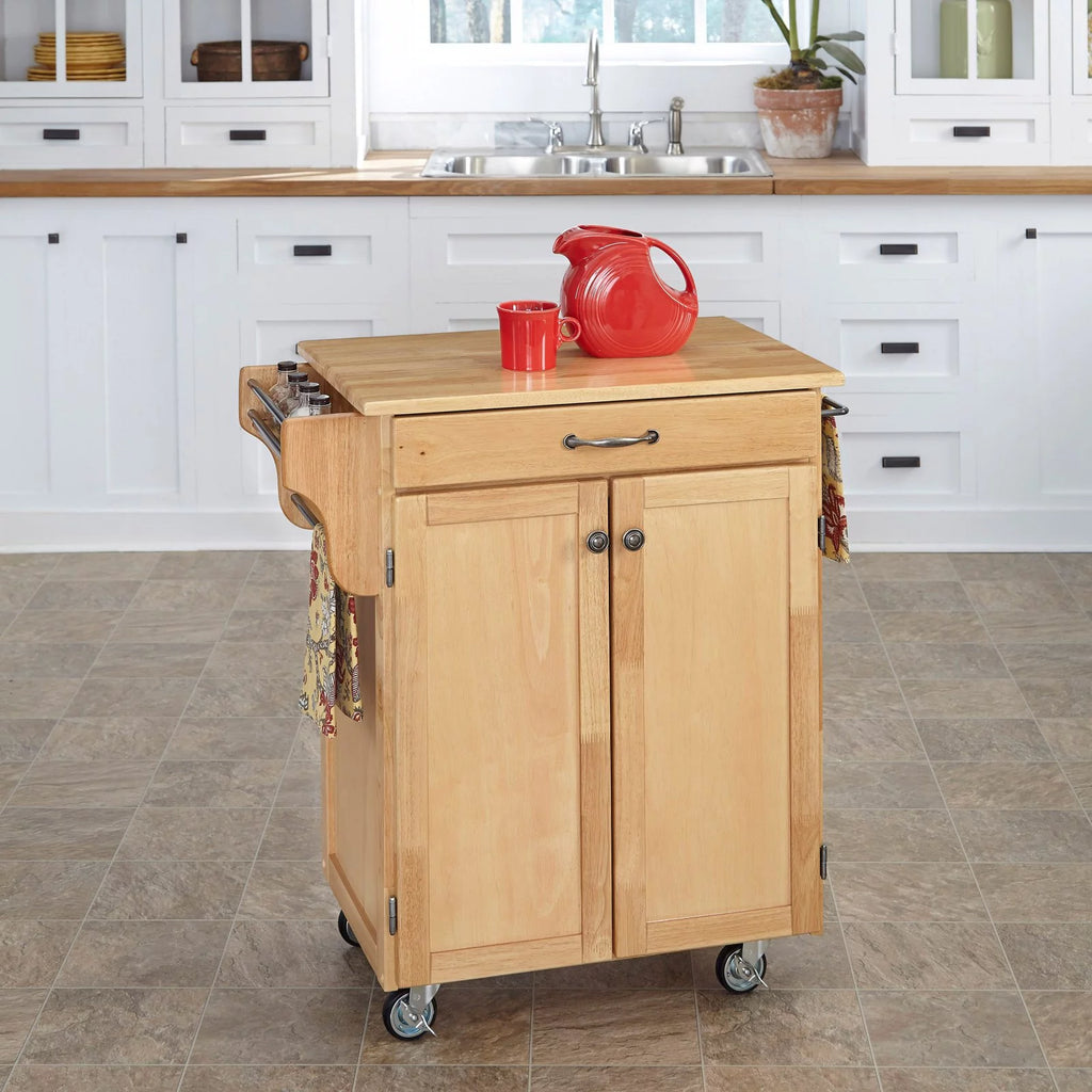 Off White Wood Kitchen Cart I978123