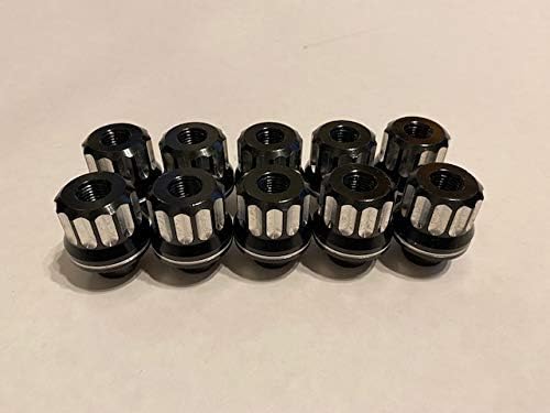 Billet Lug Nuts 7/16 Stud Set of 10 Black Anodized Pack of 2 N726