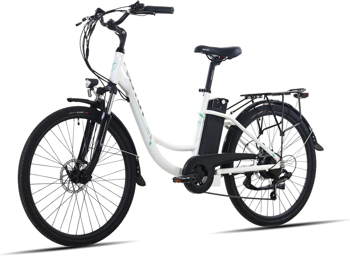 26'' Electric Bike with 36V 10.4Ah Removable Battery, 350W Motor, 7-Speed Gears S986