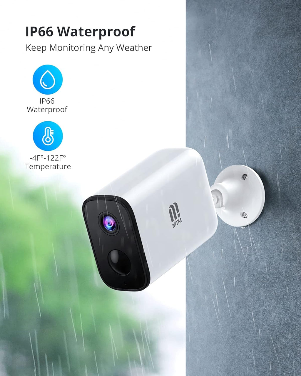 Wireless Outdoor Security Camera 1080P Night Vision IP66 Waterproof C966