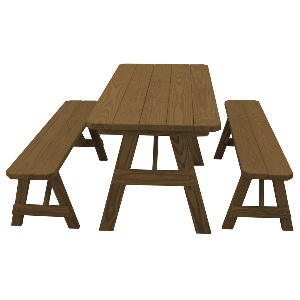 Pine Picnic Table with 2 Benches F83667