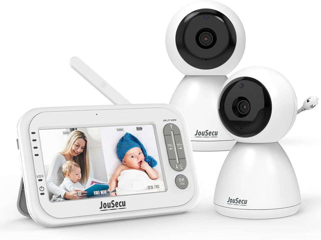 Baby Monitor with 2 Camera and Audio 4.3 Inches LCD Split Screen L6637