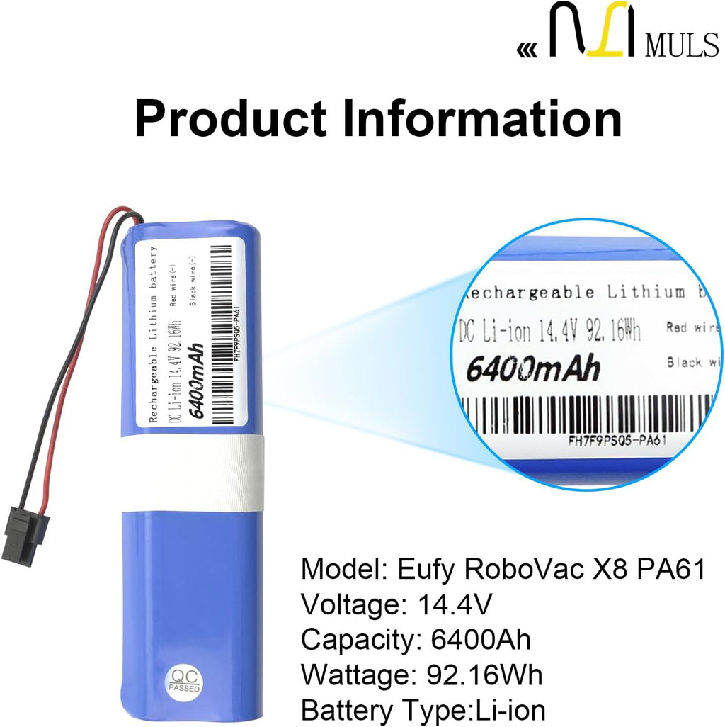 6400mAh 14.4V Vacuum Cleaner Battery L694987