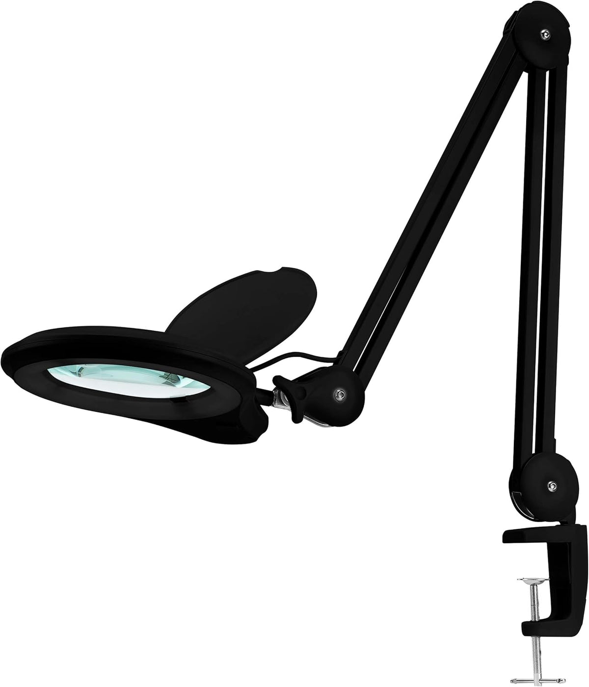 1,200 Lumens Dimmable LED Magnifying Lamp with Clamp, 5 Diopter, 5 Inches Lens, Gray D61320