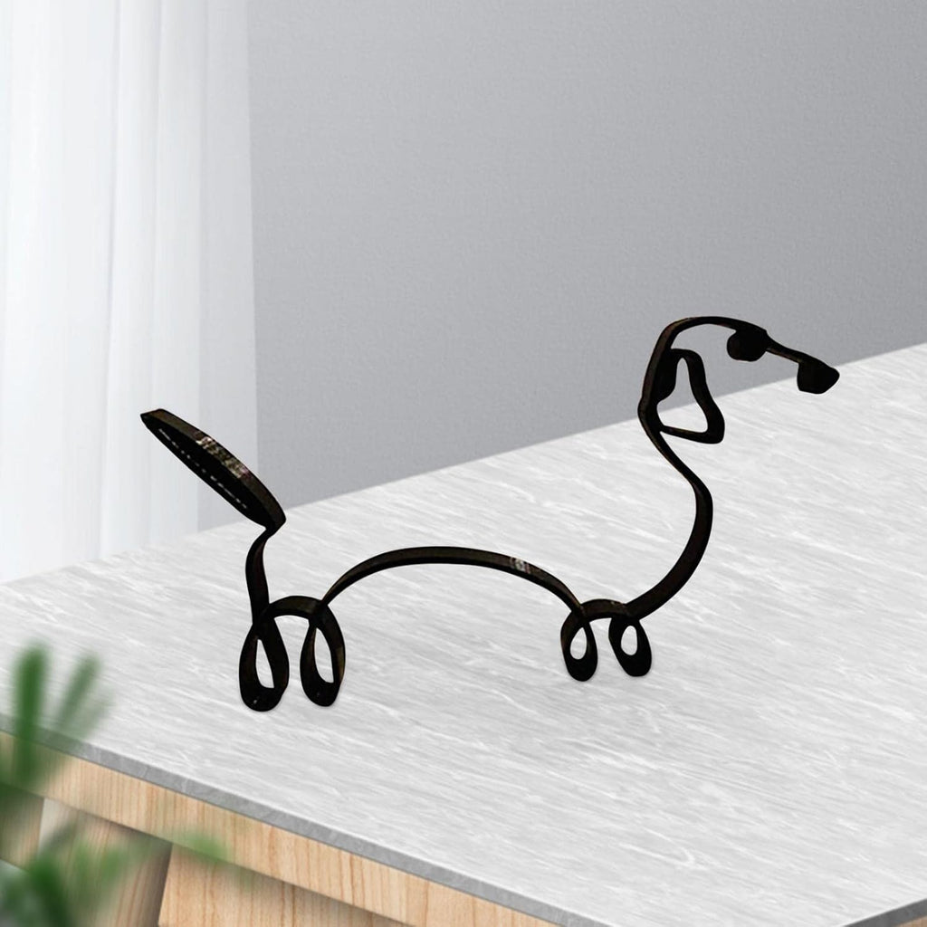 Metal Abstract Dog Line Drawing Sculpture G402829