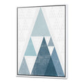 Minimal Triangles III Blue Framed Canvas I945008