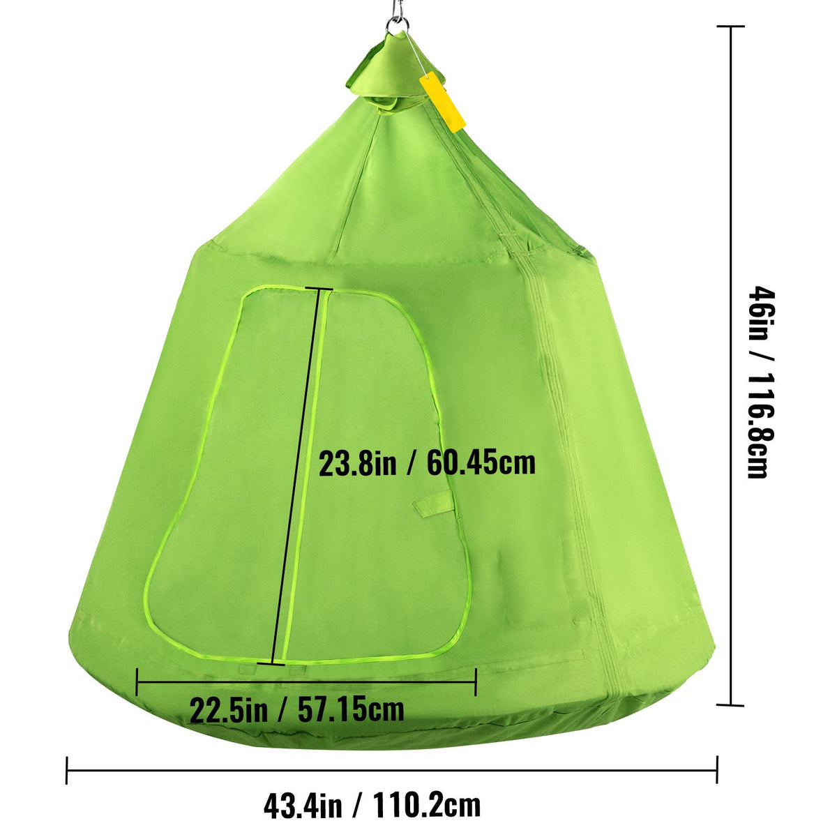 Green Hanging Tree Tent With LED String Lights U1284