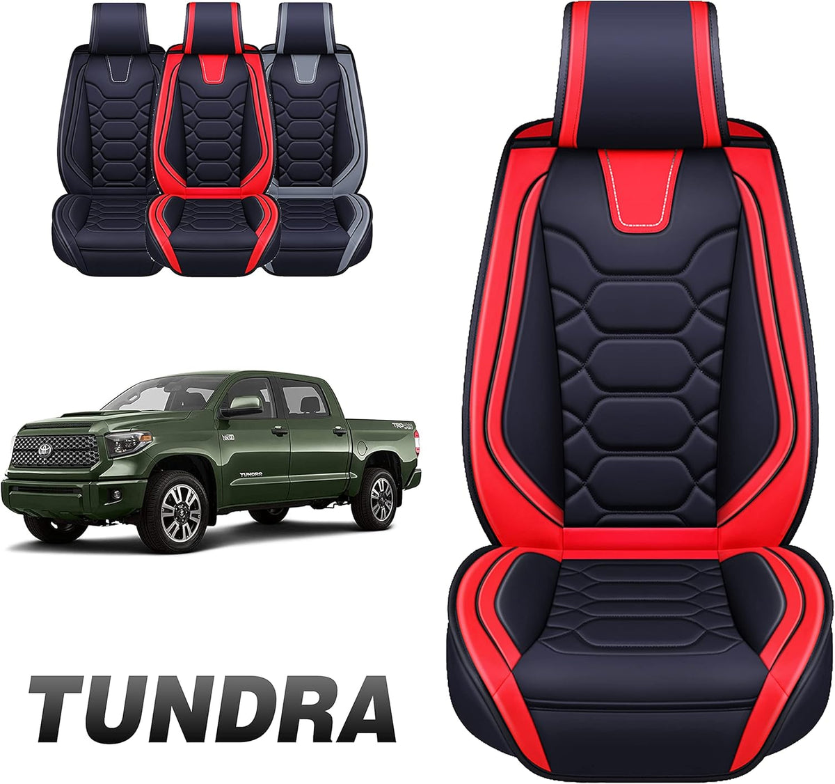 Gray Faux Leather Custom Fit Seat Cover for Tundra Pick-up Truck N700